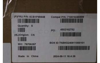 Lenovo 5CB1P49448 C-Cover with keyboard, US English Euro, Cloud Grey, Non_Backlight, FingerPrint