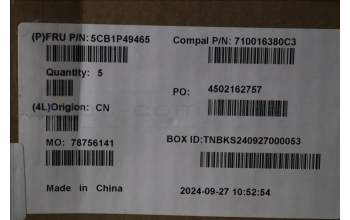 Lenovo 5CB1P49465 Tastatur inkl. Topcase GER C83DA FP CG NBLAI AL