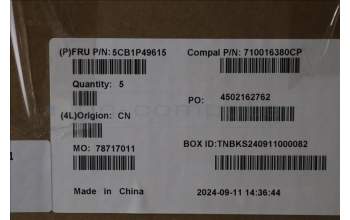 Lenovo 5CB1P49615 C-Cover with keyboard, Italian, Cloud Grey, Non-Backlight, Non-FingerPrint, UK