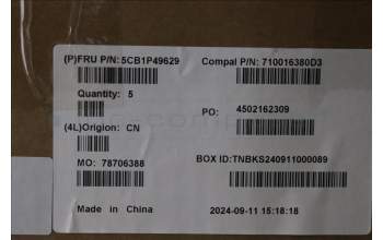 Lenovo 5CB1P49629 C-Cover with keyboard, Switzerland, Cloud Grey, Non-Backlight, Non-FingerPrint, UK