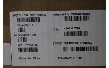 Lenovo 5CB1P49996 Tastatur inkl. Topcase GER C83DA FP AB NBLAI AL