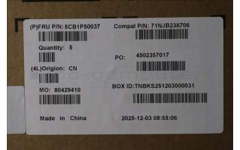 Lenovo 5CB1P50037 C-Cover with keyboard, French, Mineral Grey, Backlight, US