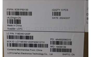 Lenovo 5CB1P50130 C-Cover with keyboard, Hebrew, Grey, RGB Backlight, US