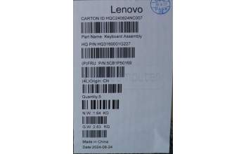 Lenovo 5CB1P50169 Tastatur inkl. Topcase ASM RUS H 83CV NFP LG