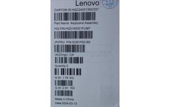 Lenovo 5CB1P50185 C-Cover with keyboard, US English Euro, Tidal Teal, Puresight Logo, US