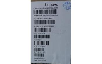 Lenovo 5CB1P50208 C-Abdeckung mit Tastatur, Ukraine, Aquamarinblau, Puresight-Logo