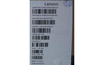 Lenovo 5CB1P50211 Tastatur inkl. Topcase ASM ARA H83E2 LG 2.5K