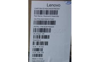 Lenovo 5CB1P50220 Tastatur inkl. Topcase ASM ENG H83E2 LG PST