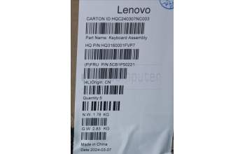 Lenovo 5CB1P50221 Tastatur inkl. Topcase ASM ENG H83E2 LG 2.5K