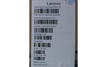 Lenovo 5CB1P50274 Tastatur inkl. Topcase ASM RUS H83E2 LG PST