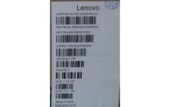 Lenovo 5CB1P50304 Tastatur inkl. TopcaseASM GER H83E2 TT PST DIS