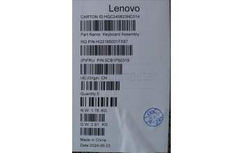 Lenovo 5CB1P50319 Tastatur inkl. TopcaseASM TC H83E2 TT PST DIS