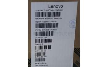 Lenovo 5CB1P53692 Tastatur inkl. TopcaseASM UK H83E2 TT PST DIS
