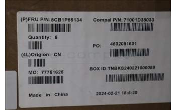 Lenovo 5CB1P55134 Tastatur inkl. Topcase ASM ENG C 83DG LGBLAI
