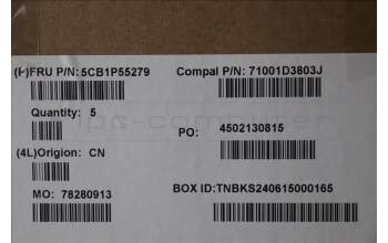 Lenovo 5CB1P55279 C-Cover with keyboard, Nordic, Luna Grey, Backlight, UK