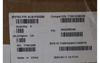 Lenovo 5CB1P55288 C-Cover with keyboard, French, Luna Grey, Backlight, US