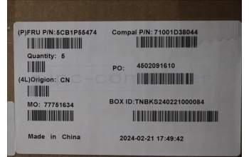 Lenovo 5CB1P55474 C-Cover with keyboard, Arabic, Luna Grey, RGB Backlight, US