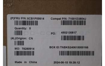 Lenovo 5CB1P55614 C-Cover with keyboard, Belgian, Luna Grey, RGB Backlight, UK