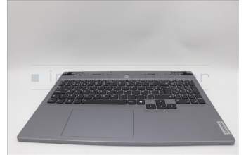 Lenovo 5CB1P55614 C-Cover with keyboard, Belgian, Luna Grey, RGB Backlight, UK