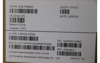 Lenovo 5CB1P69453 C-Cover with keyboard,UK English,Luna Grey,Non_Fingerprint