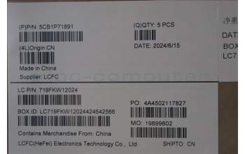 Lenovo 5CB1P71891 Tastatur inkl. TopcaseASM_CZE/SLK L83GWNFP BK