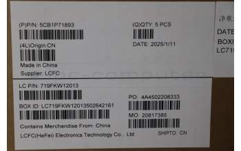 Lenovo 5CB1P71893 Tastatur inkl. Topcase ASM_ENG L 83GWNFP BK