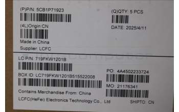 Lenovo 5CB1P71923 C-Cover with keyboard, French, Black, Fingerprint, US