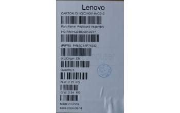 Lenovo 5CB1P74332 C-Cover with keyboard,Portuguese,Luan Grey,FingerPrint