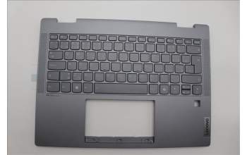 Lenovo 5CB1P74352 C-Cover with keyboard, Czech Slovakian, Luna Grey, Fingerprint, UK