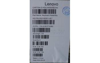 Lenovo 5CB1P74382 Tastatur inkl. Topcase ASM_EURO ENG H83KX FPCB