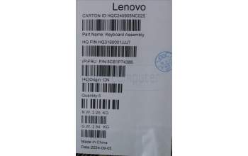 Lenovo 5CB1P74386 C-Cover with keyboard, Ukraine, Cosmic Blue, FingerPrint