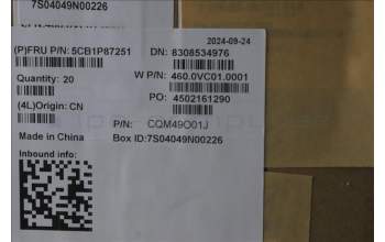 Lenovo 5CB1P87251 LCD Cover, 83J2, Cloud Grey