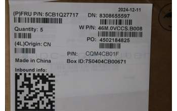 Lenovo 5CB1Q27717 C-Cover with keyboard, French, Cloud Grey, Backlight, US