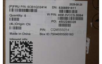 Lenovo 5CB1Q32414 C-Cover with keyboard, Bulgarian, Storm Grey, Backlight, UK