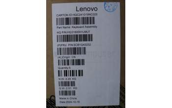 Lenovo 5CB1Q43232 C-Cover with keyboard, Portuguese, Luna Grey, Fingerprint, UK