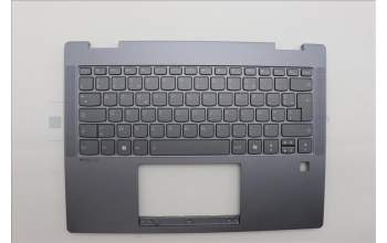 Lenovo 5CB1Q43238 C-Cover with keyboard, French, Luna Grey, Fingerprint, US