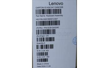 Lenovo 5CB1Q43240 C-Cover with keyboard, Arabic, Luna Grey, Fingerprint, US