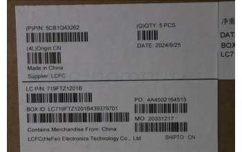 Lenovo 5CB1Q43262 C-Cover with keyboard, Bulgarian, Luna Grey, Backlight, UK