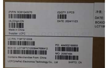 Lenovo 5CB1Q43270 C-Cover with keyboard, French Arabic, Luna Grey, Backlight, UK