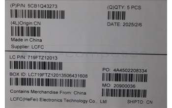 Lenovo 5CB1Q43273 C-Cover with keyboard, Hebrew, Luna Grey, Backlight, US