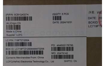 Lenovo 5CB1Q43274 C-Cover with keyboard, Hungarian, Luna Grey, Backlight, UK