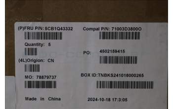 Lenovo 5CB1Q43332 C-Cover with AI keyboard, Arabic, Cloud Grey, Backlight, Fingerprint, US