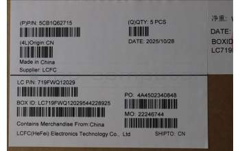 Lenovo 5CB1Q62715 C-Cover with keyboard, Hungarian, Luna Grey, Backlight, UK