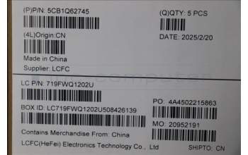 Lenovo 5CB1Q62745 C-Cover with keyboard, UK English, Luna Grey, Backlight, UK