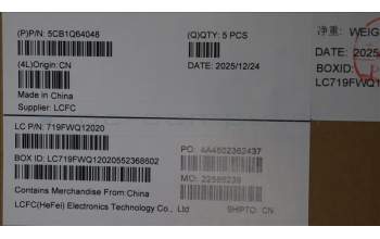 Lenovo 5CB1Q64048 C-Cover with keyboard, Switzerland, Luna Grey, Non-Backlight, UK