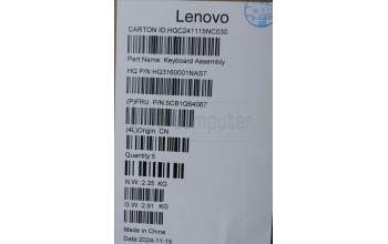 Lenovo 5CB1Q64067 C-Cover with keyboard, Hungarian, Luna Grey, Backlight, UK