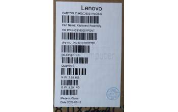 Lenovo 5CB1R07760 C-Cover with keyboard, Belgian, Luna Grey, Non-Backlight, 3CELL, UK