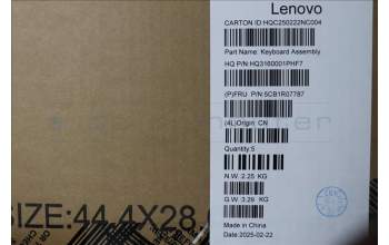 Lenovo 5CB1R07787 C-Cover with keyboard, UK English, Luna Grey, Non-Backlight, 3CELL, UK