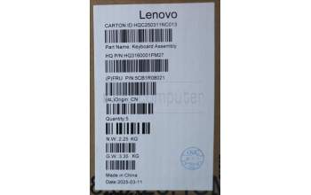 Lenovo 5CB1R08021 C-Cover with keyboard, Belgian, Cosmic Blue, Backlight, 4CELL, UK