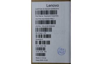 Lenovo 5CB1R08039 C-Cover with keyboard, Nordic, Cosmic Blue, Backlight, 4CELL, UK